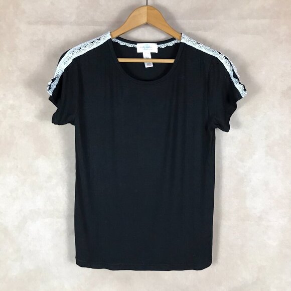 KATHY IRELAND SLEEPWEAR Black Sleep Shirt LARGE - Picture 5 of 6